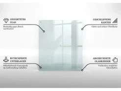 New Tulup Schneidebrett Glas Schneidebrett Transparent 60x52 cm Rechteckiges Schneidebrett Transparente Schneidebrett Schneidebretter|Herdabdeckungen