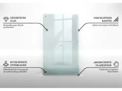 Tulup Schneidebrett Küchenbrett Durchsichtig 2 Stück 30x52 Rechteckige Schneidebretter Küchen Schneidebrett Glas