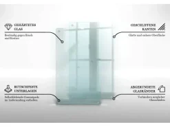 Online Tulup Schneidebrett Küchen Schneidebrett Glas 80x52 cm Rechteckiges Schneidebrett Glas Schneidebrett Transparent
