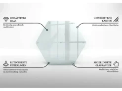 New Tulup Schneidebrett Transparente Schneidebrett 40x34 cm Sechseckiges Schneidebrett Küchen Schneidebrett Glas Schneidebretter|Herdabdeckungen