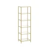 Vasagle Glasregal 6 Ablagen 30 cm x 40 cm x 177,3 cm Gold