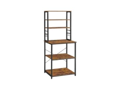 Discount Vasagle Küchenregal 40 cm x 60 cm x 167 cm Braun-Schwarz Küchenregale|Schneidebretter