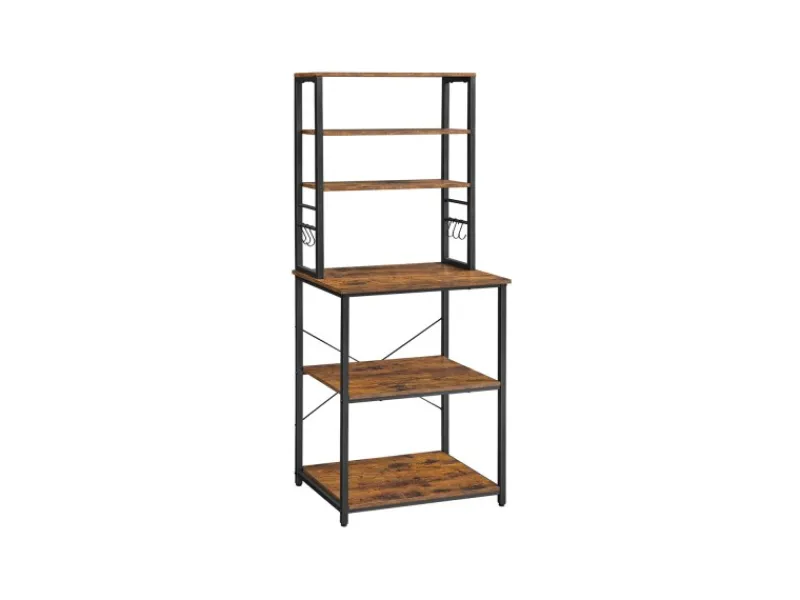 Discount Vasagle Küchenregal 40 cm x 60 cm x 167 cm Braun-Schwarz Küchenregale|Schneidebretter