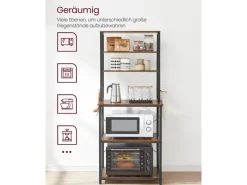 Discount Vasagle Küchenregal 40 cm x 60 cm x 167 cm Braun-Schwarz Küchenregale|Schneidebretter