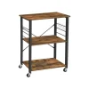 Clearance Vasagle Küchenregal mit Rollen 40 cm x 60 cm x 89 cm Braun-Schwarz