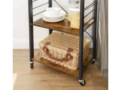 Clearance Vasagle Küchenregal mit Rollen 40 cm x 60 cm x 89 cm Braun-Schwarz