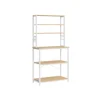 Outlet Vasagle Küchenregal Stahl 40 cm x 80 cm x 167 cm Eichefarben-Weiß