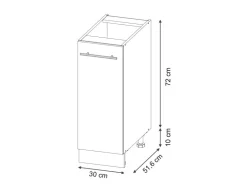 Pfannen<Vicco Apothekerschrank Fame-Line Hochglanz/Weiß 30 cm ohne Arbeitsplatte Dunkelblau