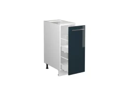 Pfannen<Vicco Apothekerschrank Fame-Line Hochglanz/Weiß 30 cm ohne Arbeitsplatte Dunkelblau