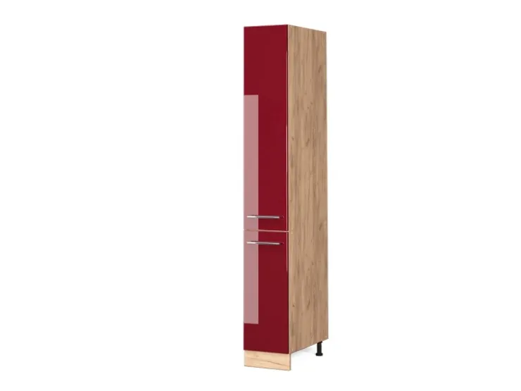 Best Vicco Apothekerschrank Fame-Line Bordeaux Hochglanz/Goldkraft Eiche 30 cm Bordeaux-Glanz