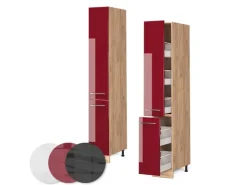 Best Vicco Apothekerschrank Fame-Line Bordeaux Hochglanz/Goldkraft Eiche 30 cm Bordeaux-Glanz
