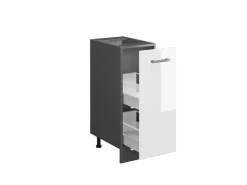 Vorratsbehälter<Vicco Apothekerschrank R-Line Medizinschrank für die Küche Hochglanz/Anthrazit AP Marmor Weiß