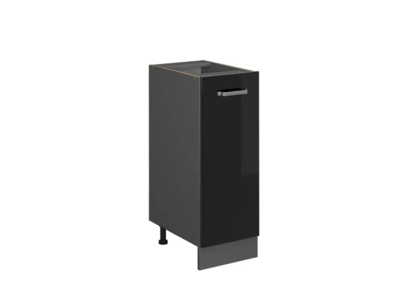 Clearance Vicco Apothekerschrank R-Line Schwarz Hochglanz/Anthrazit 30 cm ohne Arbeitsplatte Küchenschränke