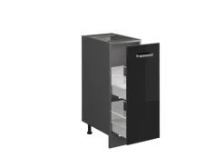 Clearance Vicco Apothekerschrank R-Line Schwarz Hochglanz/Anthrazit 30 cm ohne Arbeitsplatte Küchenschränke