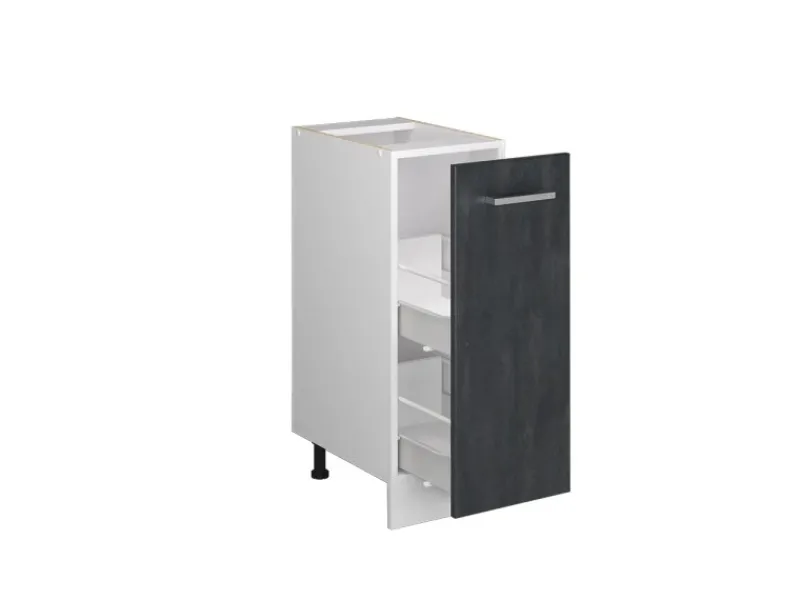 Hot Vicco Apothekerschrank R-Line Medizinschrank für die Küche Schwarz Beton 30 cm ohne Arbeitsplatte Küchenschränke