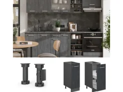 Discount Vicco Apothekeschrank R-Line Medizinschrank für die Küche Schwarz Beton 30 cm ohne Arbeitsplatte Küchenschränke