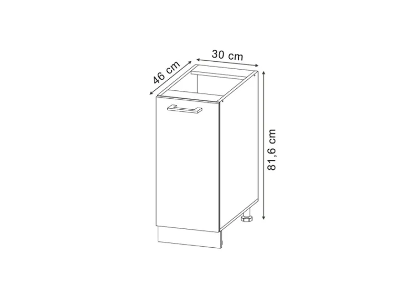 Discount Vicco Apothekeschrank R-Line Medizinschrank für die Küche Schwarz Beton 30 cm ohne Arbeitsplatte Küchenschränke