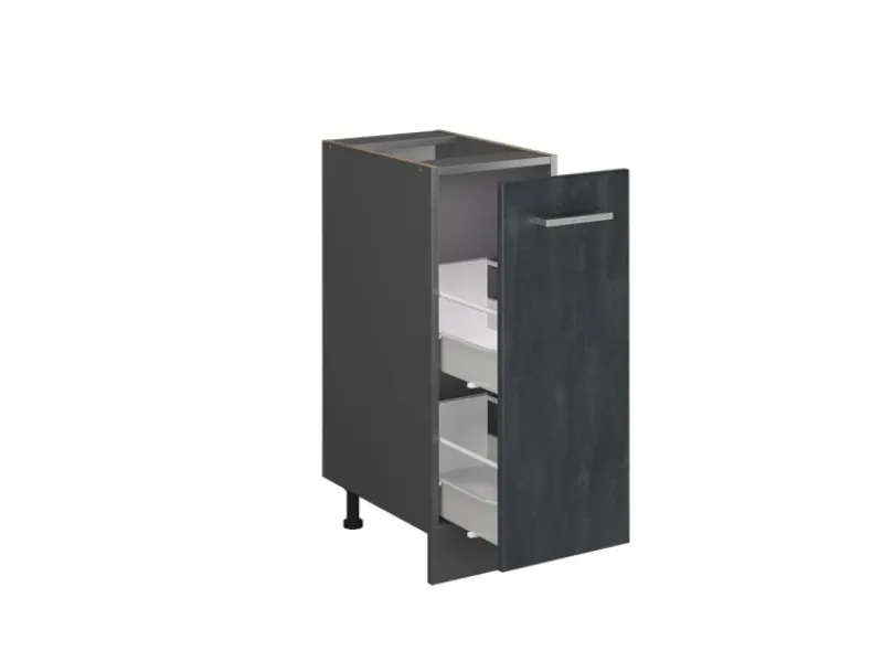 Discount Vicco Apothekeschrank R-Line Medizinschrank für die Küche Schwarz Beton 30 cm ohne Arbeitsplatte Küchenschränke