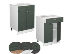 Best Vicco Badschrank Fame-Line -Gold Landhaus/Weiß 60 x 82 cm mit Schublade ohne Arbeitsplatte Grün