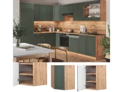 Vicco Eckhängeschrank Fame-Line Grün-Gold Landhaus/Goldkraft Eiche 57 cm Dunkelgrün