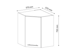 Vicco Eckhängeschrank Fame-Line Grün-Gold Landhaus/Goldkraft Eiche 57 cm Dunkelgrün
