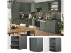 Vicco Eckhängeschrank Fame-Line Küchen-Eckschrank Grün-Gold Landhaus/Anthrazit 57 cm Küchen-Ordnungssysteme|Küchenregale