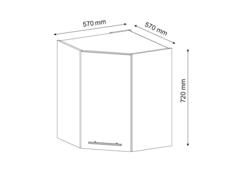 Vicco Eckhängeschrank Fame-Line Küchen-Eckschrank Grün-Gold Landhaus/Anthrazit 57 cm Küchen-Ordnungssysteme|Küchenregale
