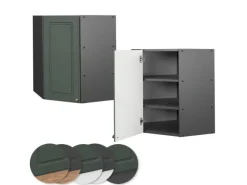 Vicco Eckhängeschrank Fame-Line Küchen-Eckschrank Grün-Gold Landhaus/Anthrazit 57 cm Küchen-Ordnungssysteme|Küchenregale