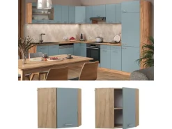 Hot Vicco Eckhängeschrank R-Line Küchen-Eckschrank Blau-Grau/Goldkraft Eiche 57 cm Küchenschränke
