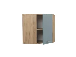 Hot Vicco Eckhängeschrank R-Line Küchen-Eckschrank Blau-Grau/Goldkraft Eiche 57 cm Küchenschränke