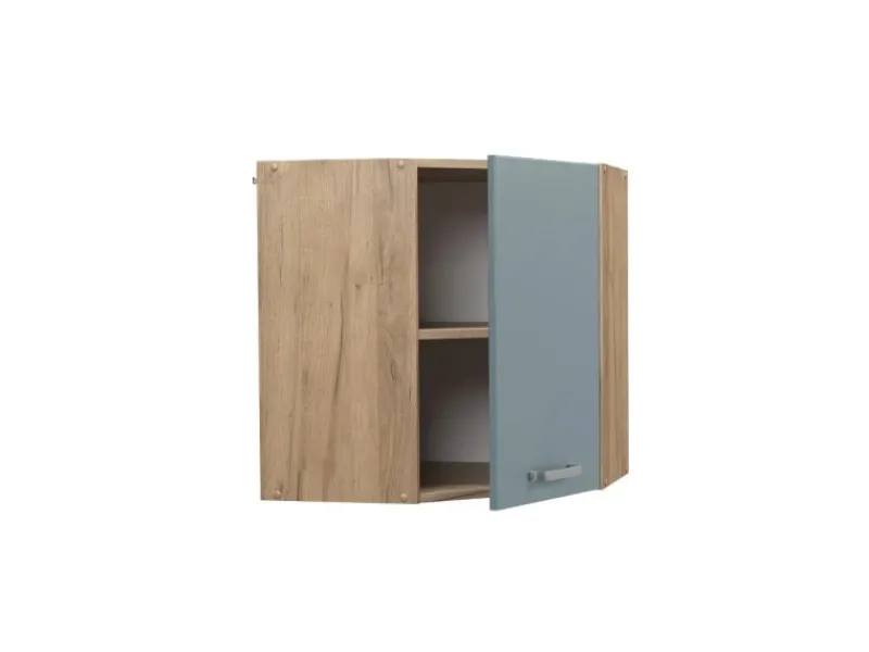 Hot Vicco Eckhängeschrank R-Line Küchen-Eckschrank Blau-Grau/Goldkraft Eiche 57 cm Küchenschränke