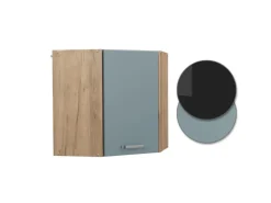 Hot Vicco Eckhängeschrank R-Line Küchen-Eckschrank Blau-Grau/Goldkraft Eiche 57 cm Küchenschränke