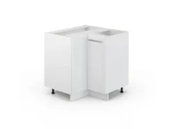 Vicco Eckunterschrank Fame-Line Hochglanz/ 81 cm ohne Arbeitsplatte Weiß
