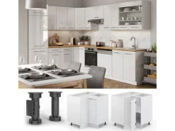 Vicco Eckunterschrank Fame-Line Hochglanz/ 81 cm ohne Arbeitsplatte Weiß