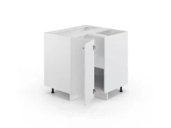 Vicco Eckunterschrank Fame-Line Hochglanz/ 81 cm ohne Arbeitsplatte Weiß
