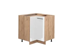 Vicco Eckunterschrank Fame-Line Hochglanz/Goldkraft Eiche 81 cm ohne Arbeitsplatte Küchenregale