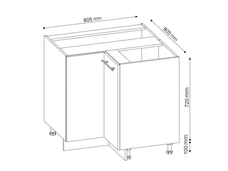 Best Vicco Eckunterschrank Fame-Line -Gold/Goldkraft Eiche 81 cm ohne Arbeitsplatte Küchenschränke