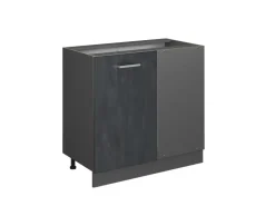 Küchenschränke<Vicco Eckunterschrank R-Line Schwarz Beton/Anthrazit 86 cm ohne Arbeitsplatte Beton Anthrazit