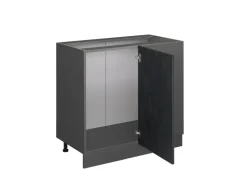 Küchenschränke<Vicco Eckunterschrank R-Line Schwarz Beton/Anthrazit 86 cm ohne Arbeitsplatte Beton Anthrazit