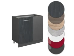 Küchenschränke<Vicco Eckunterschrank R-Line Schwarz Beton/Anthrazit 86 cm ohne Arbeitsplatte Beton Anthrazit