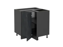 Küchenschränke<Vicco Eckunterschrank R-Line Schwarz Beton/Anthrazit 76 cm ohne Arbeitsplatte Beton Anthrazit
