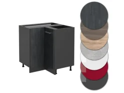 Küchenschränke<Vicco Eckunterschrank R-Line Schwarz Beton/Anthrazit 76 cm ohne Arbeitsplatte Beton Anthrazit