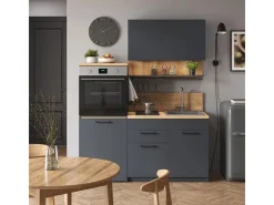 Vicco Egbert Küchenzeile 160 cm mit Ausziehbarem TischEgbert ohne E-Geräte Anthrazit