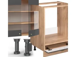 Online Vicco Fame-Line Eckküche Anthrazit Landhaus/Goldkraft Eiche 347 x 257 cm AP Anthrazit ohne E-Geräte Winkelküchen|Einbauküchen