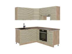 Online Vicco Fame-Line Eckküche Eiche Paneel/Goldkraft Eiche 160 x 190 cm AP Eiche ohne E-Geräte Winkelküchen