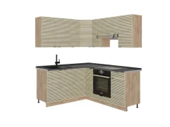Online Vicco Fame-Line Eckküche Eiche Paneel/Goldkraft Eiche 160 x 190 cm AP Anthrazit ohne E-Geräte Winkelküchen