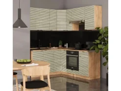 Online Vicco Fame-Line Eckküche Eiche Paneel/Goldkraft Eiche 160 x 190 cm AP Anthrazit ohne E-Geräte Winkelküchen