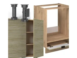 Online Vicco Fame-Line Eckküche Eiche Paneel/Goldkraft Eiche 160 x 190 cm AP Anthrazit ohne E-Geräte Winkelküchen