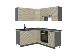 Online Vicco Fame-Line Eckküche Eiche Paneel/Anthrazit 160 x 190 cm AP Anthrazit ohne E-Geräte Winkelküchen|Herde