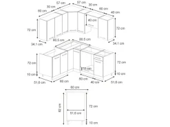 Online Vicco Fame-Line Eckküche Eiche Paneel/Anthrazit 160 x 190 cm AP Anthrazit ohne E-Geräte Winkelküchen|Herde